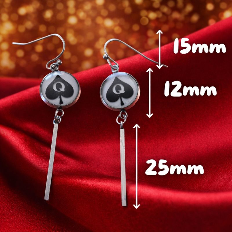 boucle oreille queen of spade tige 4