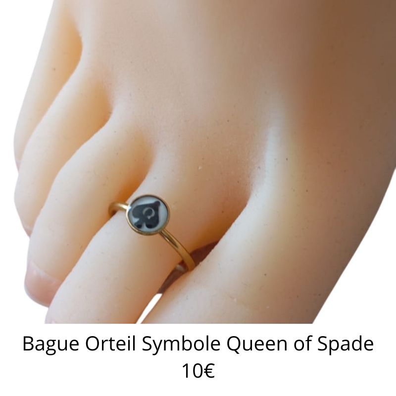 bague orteil queen of spade
