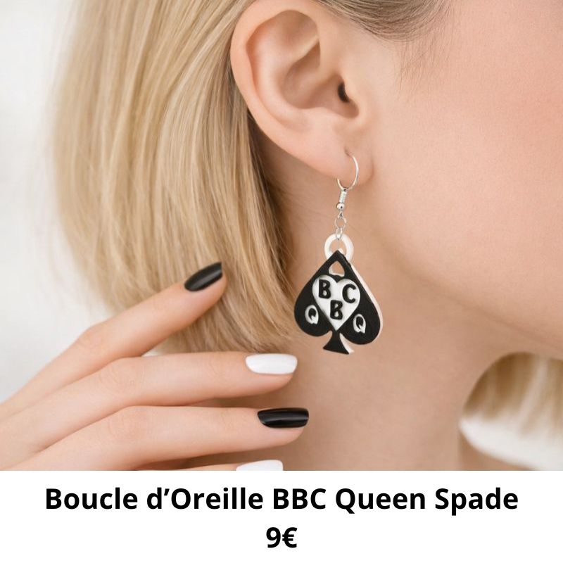 boucle oreille BBC queen spade