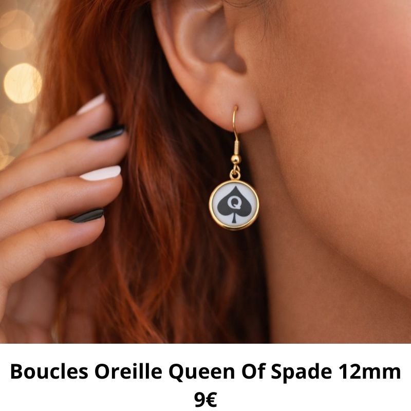 boucle oreille queen spade