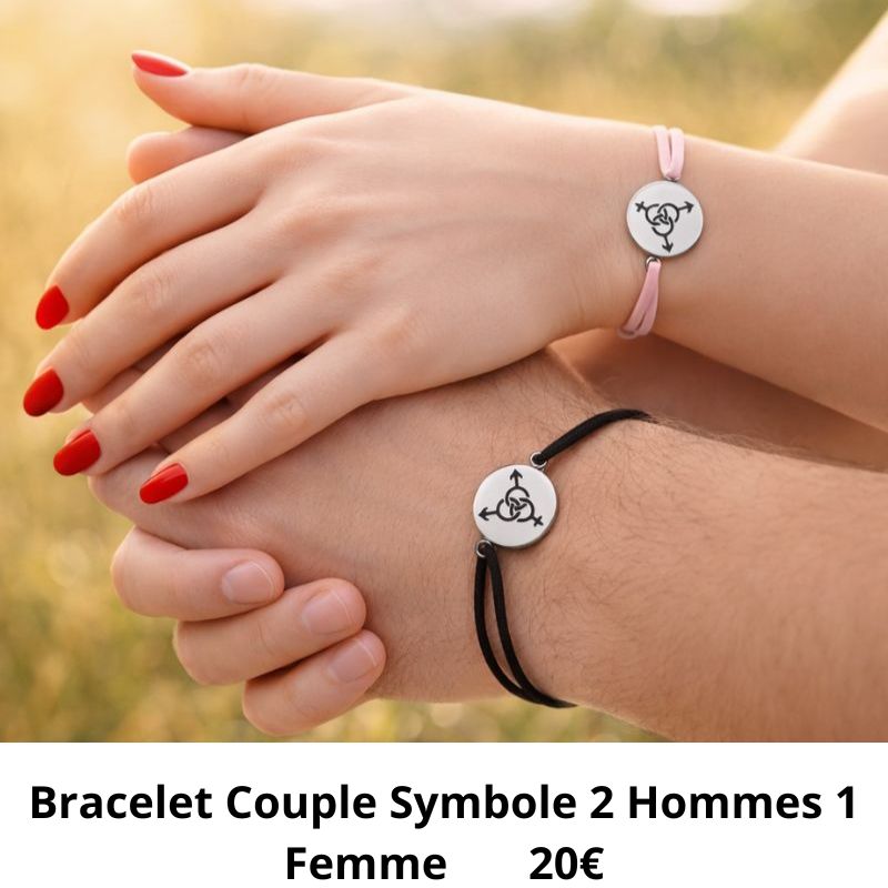 bracelet couple 2 hommes 1 femme