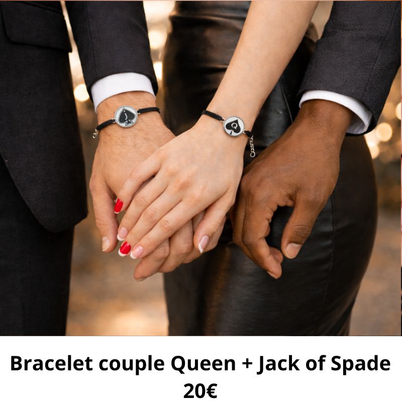 bracelet couple jack queen spade
