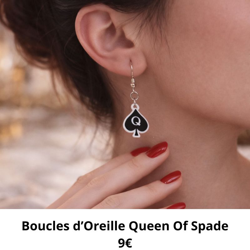 boucle oreille queen spade