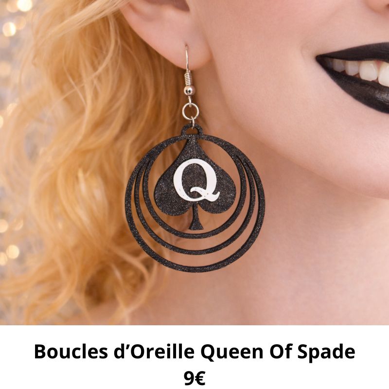 boucle oreille queen spade