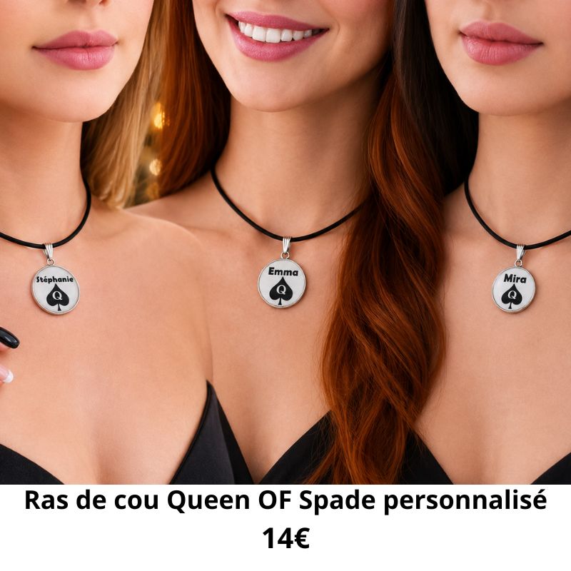 ras de cou queen spade personnalisé