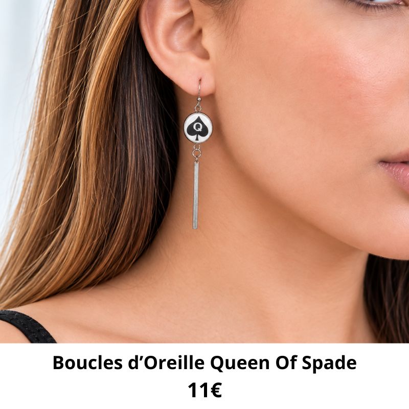 boucle oreille queen of spade