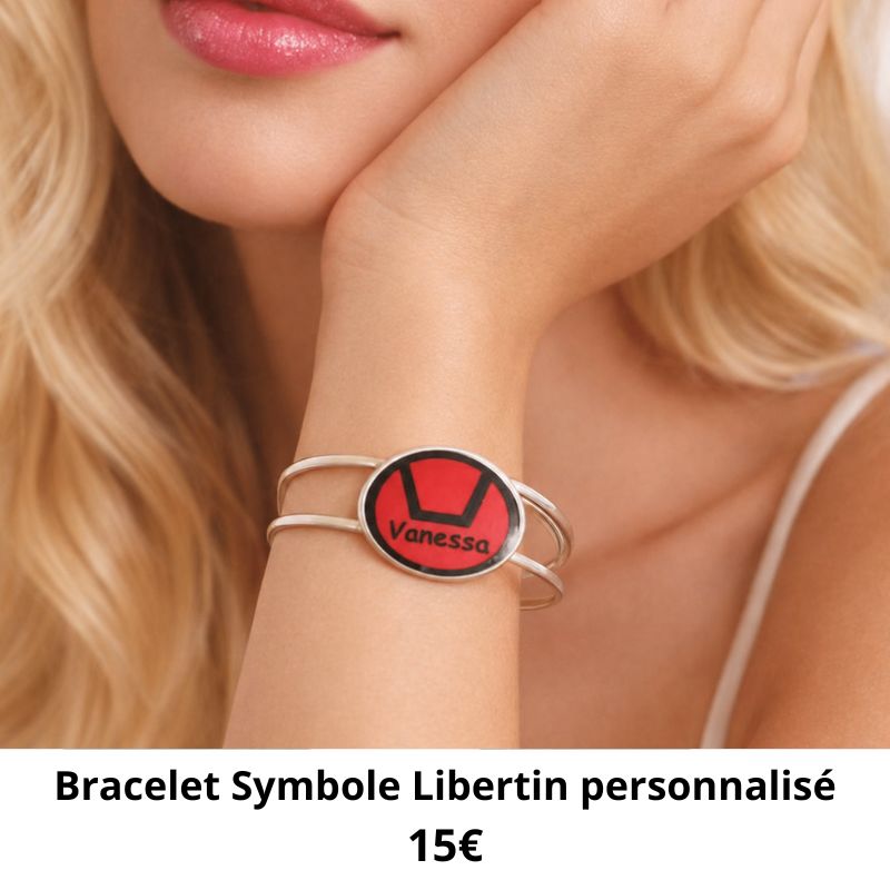 bracelet symbole libertin personnalisé