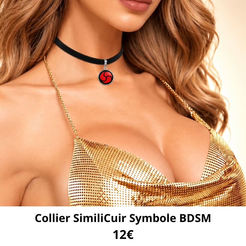 collier similicuir symbole bdsm